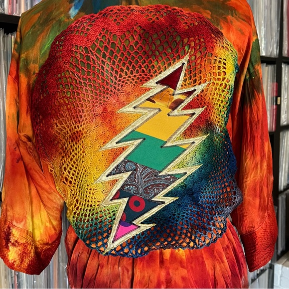 Vintage silk ice dyed mandala patchwork bolt grateful company dead sphere 🌈♻️🪩 - Picture 5 of 16